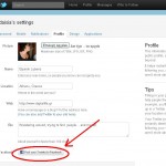 twitter profile facebook setting