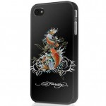 Ed Hardy Back Case Dual KOI on black for Apple iPhone 4S