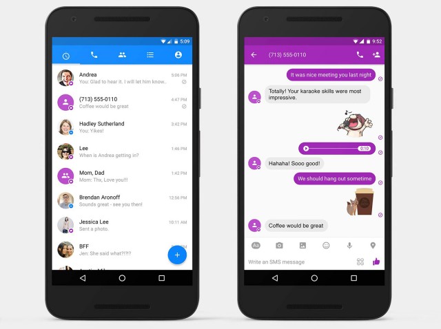 facebook messenger app SMS android