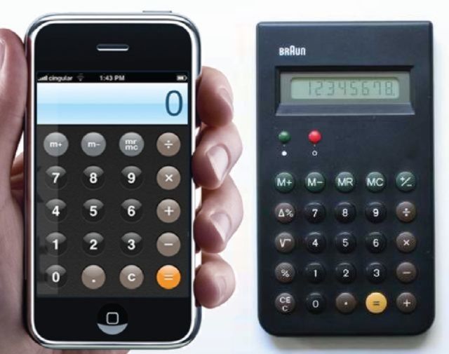 Braun ET44 calculator vs iPhone’s calculator app