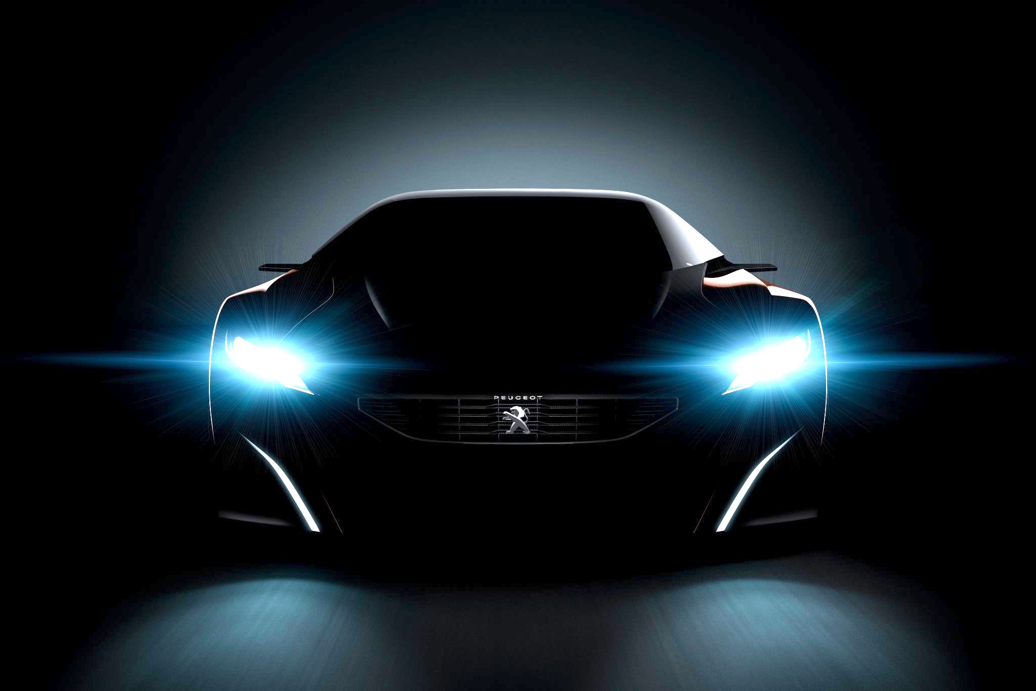 Фары черной машины. Peugeot Onyx Concept. Фары автомобиля. Автомобиль в темноте. Фары в темноте.