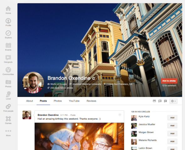 google plus profile