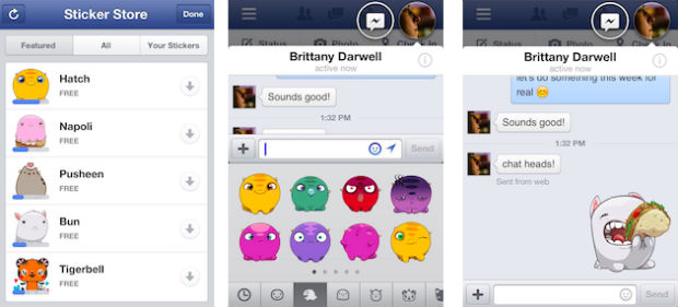 Facebook iOS stickers