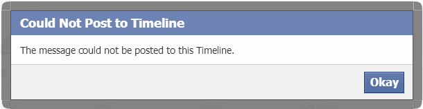 facebook error posting status update