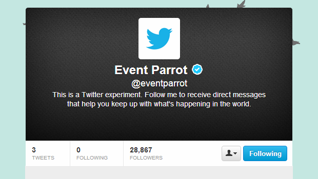 twitter event parrot