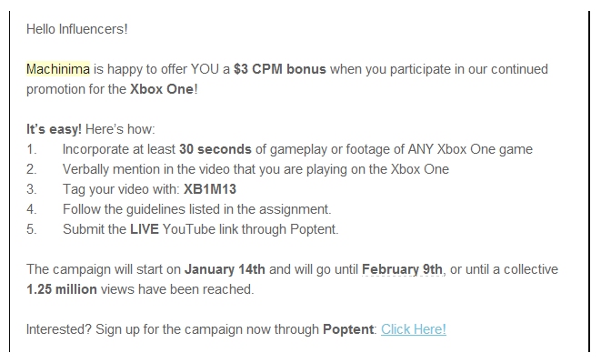 machinima-xbox-one-campain-offers-money-to-youtubers