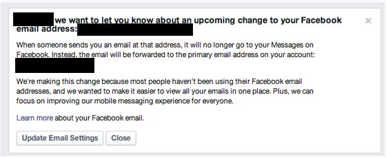 facebook email is dead