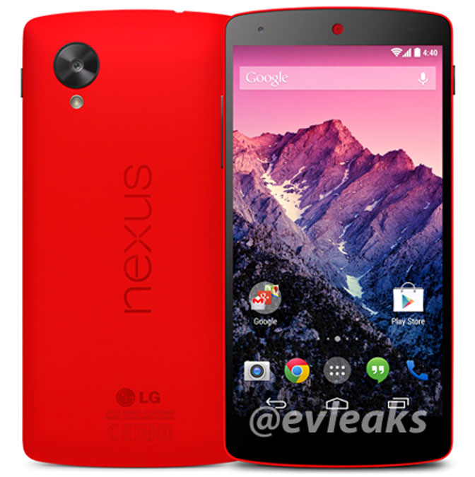 Κόκκινο Nexus 5 διαρροή evleaks