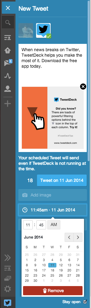 tweetdeck schedule tweets