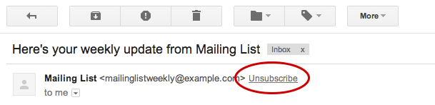 Gmail Unsubscribe Link