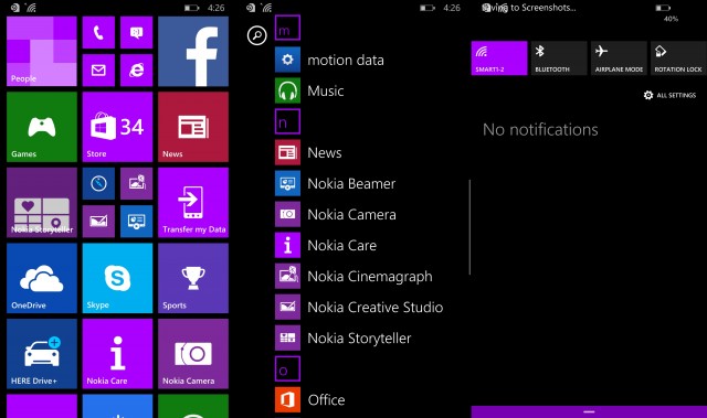 lumia 930 menu