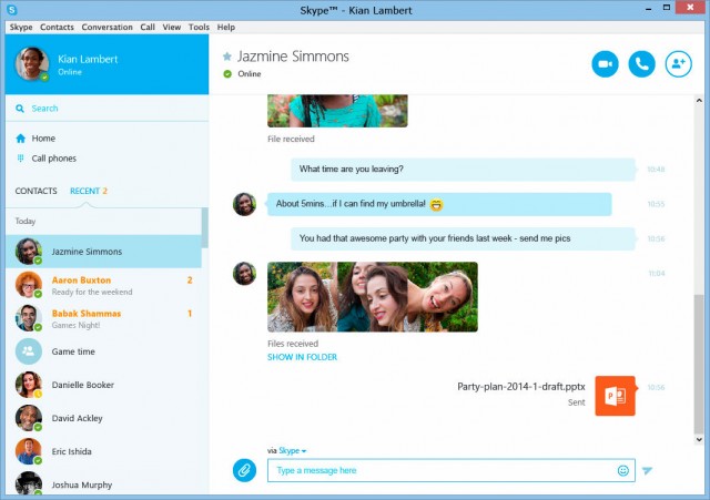 Skype new design windows