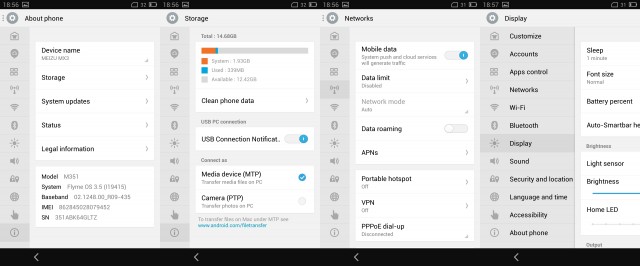 meizu mx3 menu 2