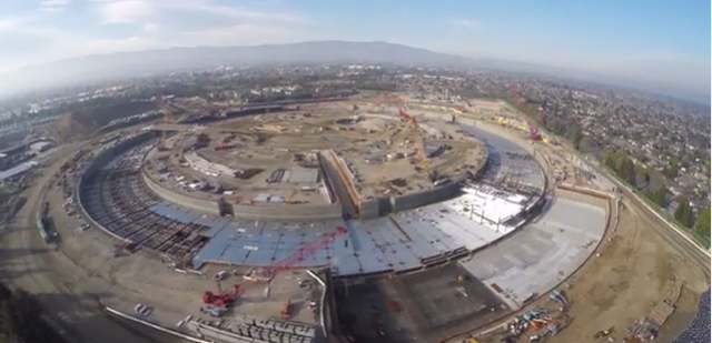 Apple new spaceship HQ - 4K drone flyover
