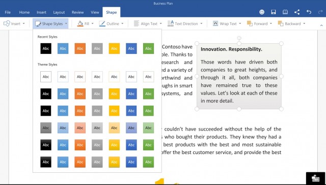 MS Office Word for Android Tablets