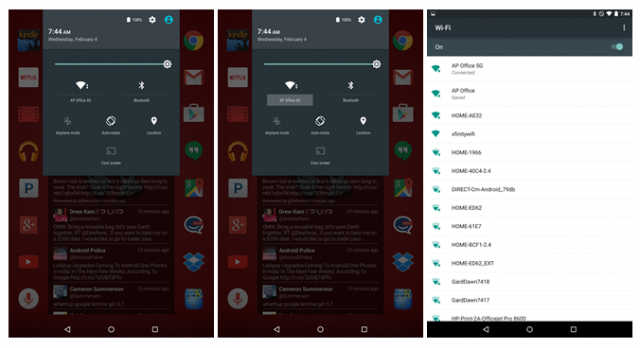 quick settings wi-fi bluetooth