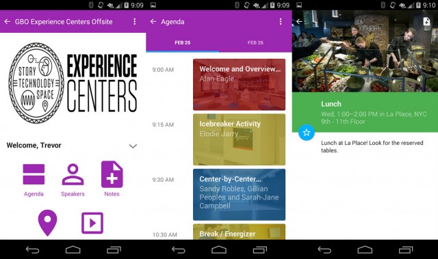 Google Interactive Events Android app