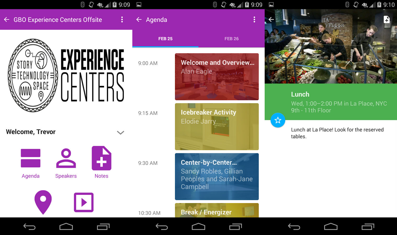 Google Interactive Events Android app