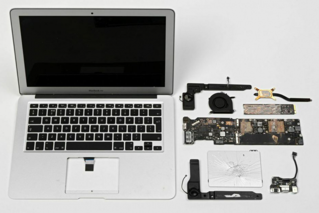 destroyed macbook air piece of art