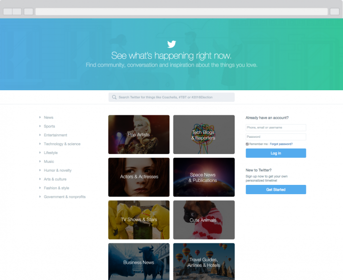 New Twitter Homepage