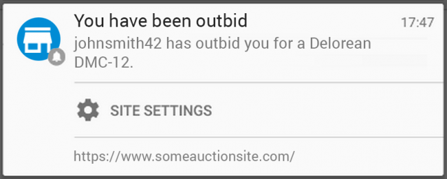support for native push notification chrome 42