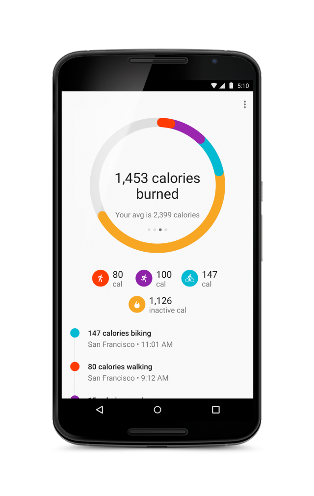 google fit calories