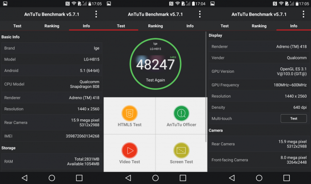 Antutu Benchmark LG G4 2