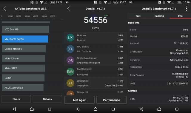 Antutu Benchmark Sony Xperia Z5 1