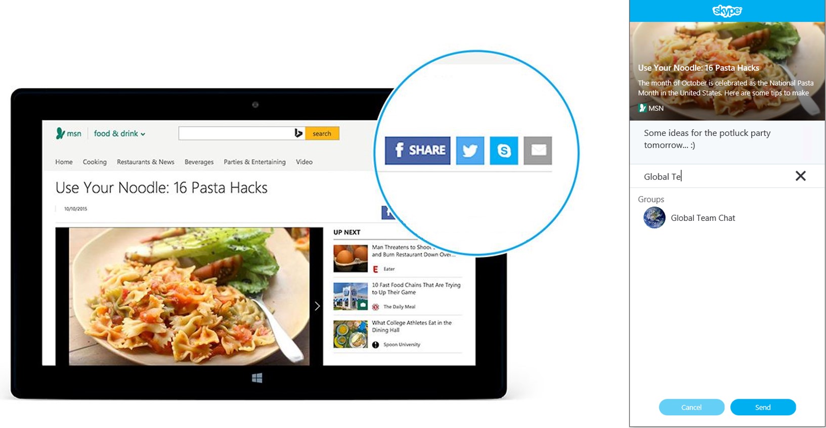 skype share button