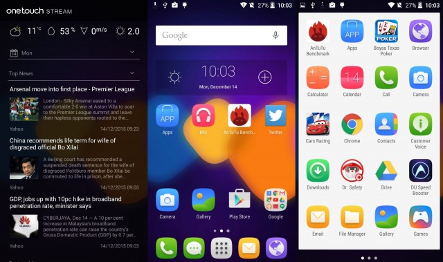 Alcatel OneTouch Pop 3 UI