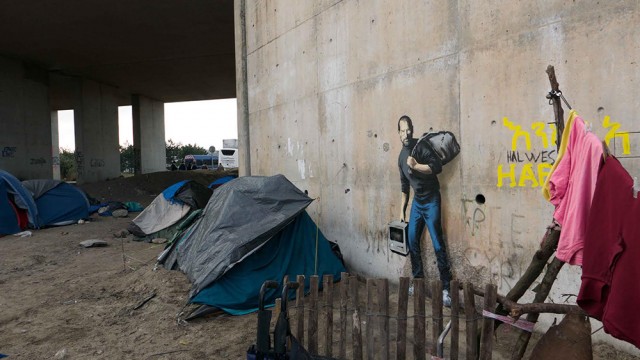 Steve Jobs BANKSY - The Jungle refugee camp Calais
