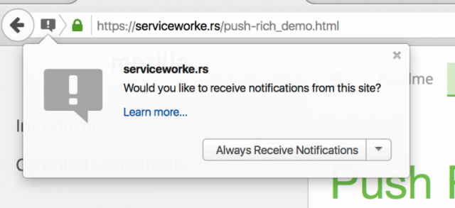Firefox push notifications