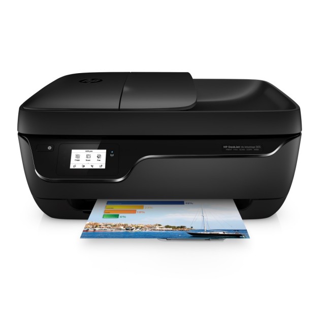 HP DeskJet Ink Advantage 3835 All-in-One Printer, Center, Front, with output