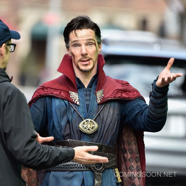NEW YORK, NEW YORK - APRIL 02: Actor Benedict Cumberbatch is seen filming "Doctor Strange" on location on April 2, 2016 in New York City. (Photo by Michael Stewart/GC Images)