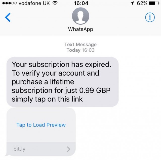 whatsapp scam