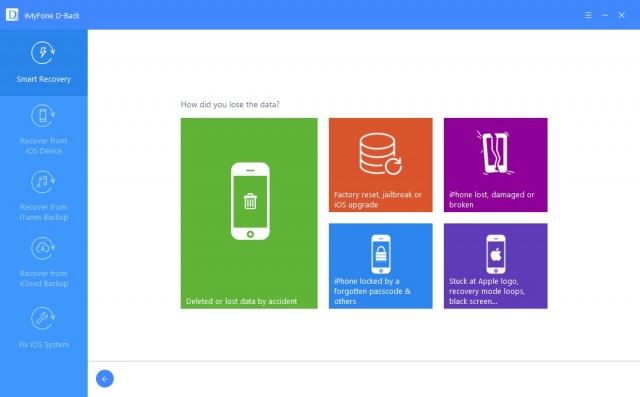 iMyFone D-Back data recovery software 1