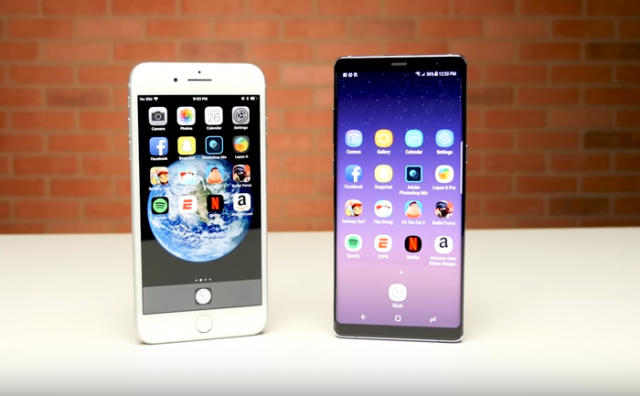 iPhone 8 Plus vs Samsung Galaxy Note 8 speed test