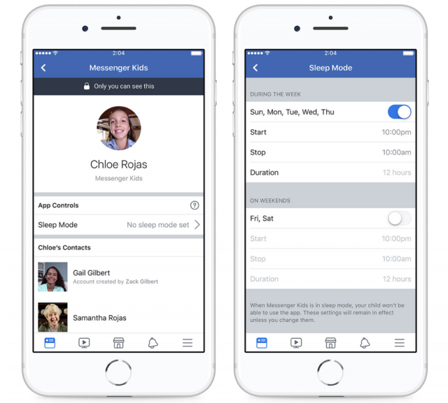messenger-kids-sleep-mode