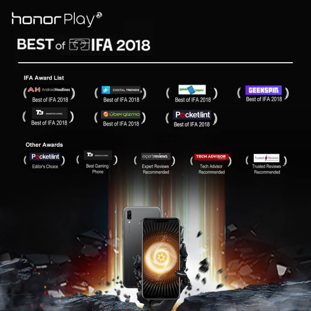 Honor Play Διακρίσεις IFA 2018