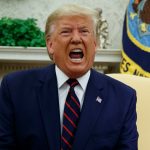 Mandatory Credit: Photo by Evan Vucci/AP/Shutterstock (10434333bm)
Donald Trump, Sauli Niinisto. President Donald Trump speaks during a meeting with Finnish President Sauli Niinisto in the Oval Office of the White House, in Washington
Trump, Washington, USA - 02 Oct 2019